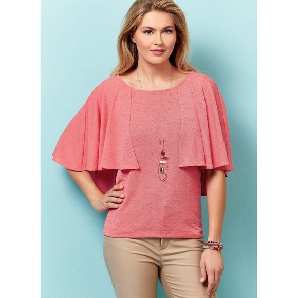 Butterick Sewing Pattern B6560 Cold Shoulder Ruffled Sleeve Misses Top Sz 6-14 - Picture 3 of 7